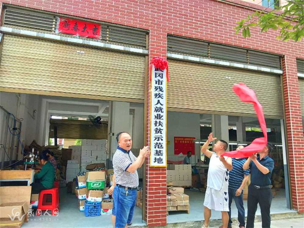 武冈市首个残疾人就业扶贫示范基地在湾头桥镇揭牌