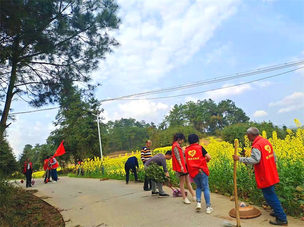 湾头桥镇龙泉村的植树现场  好美！