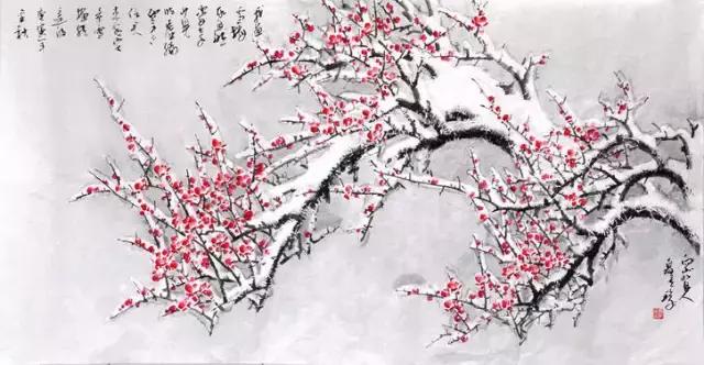 这冰雪梅花画，梅花诗，宜品宜藏