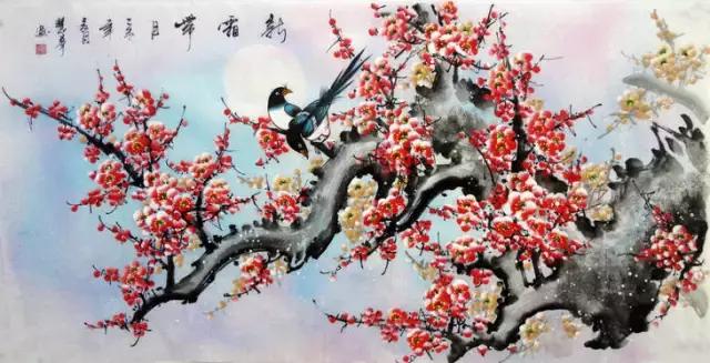 这冰雪梅花画，梅花诗，宜品宜藏