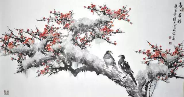 这冰雪梅花画，梅花诗，宜品宜藏