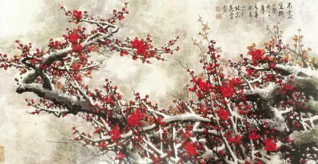 这冰雪梅花画，梅花诗，宜品宜藏