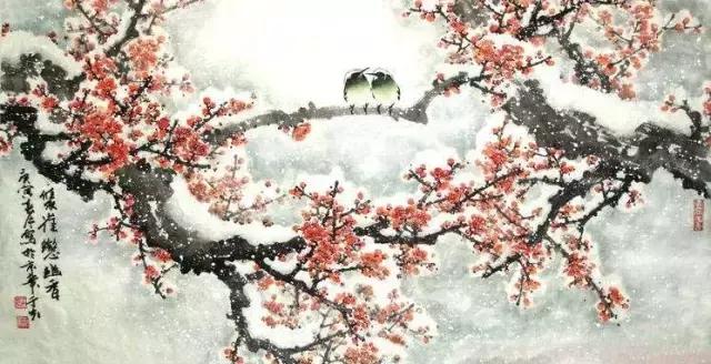 这冰雪梅花画，梅花诗，宜品宜藏