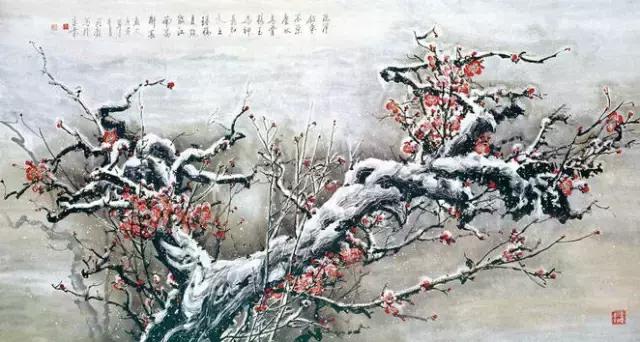 这冰雪梅花画，梅花诗，宜品宜藏