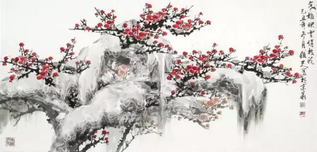 这冰雪梅花画，梅花诗，宜品宜藏