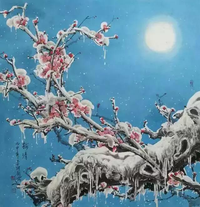 这冰雪梅花画，梅花诗，宜品宜藏