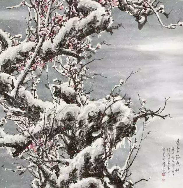 这冰雪梅花画，梅花诗，宜品宜藏