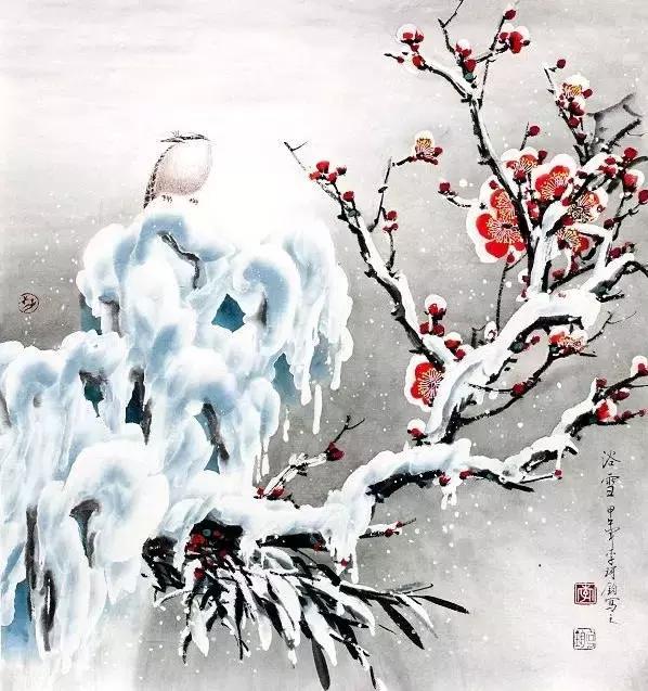 这冰雪梅花画，梅花诗，宜品宜藏