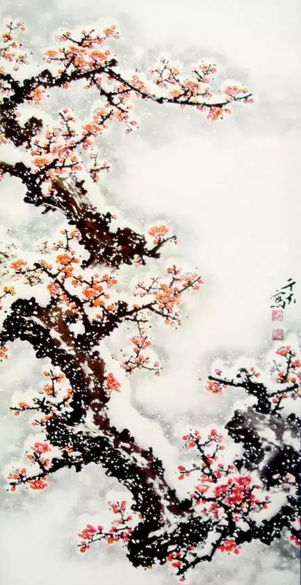 这冰雪梅花画，梅花诗，宜品宜藏