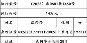 曝光|武冈市人民法院2024年第二十一期失信被执行人名单出炉！