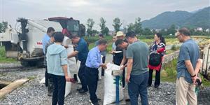 省邵专家实地测产武冈这块油田→
